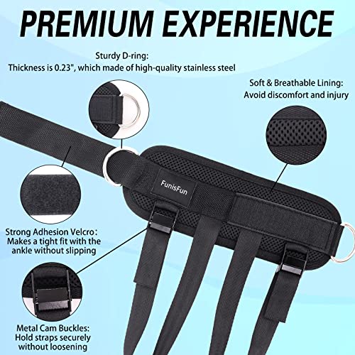Funisfun Ankle Weights Straps For Cable Machine, Adjustable Weight Lifting Dumbbell Shoes Attachment For Booty Workouts, Kickbacks, Leg Extensions, Lower Body Strength Training #TOP2