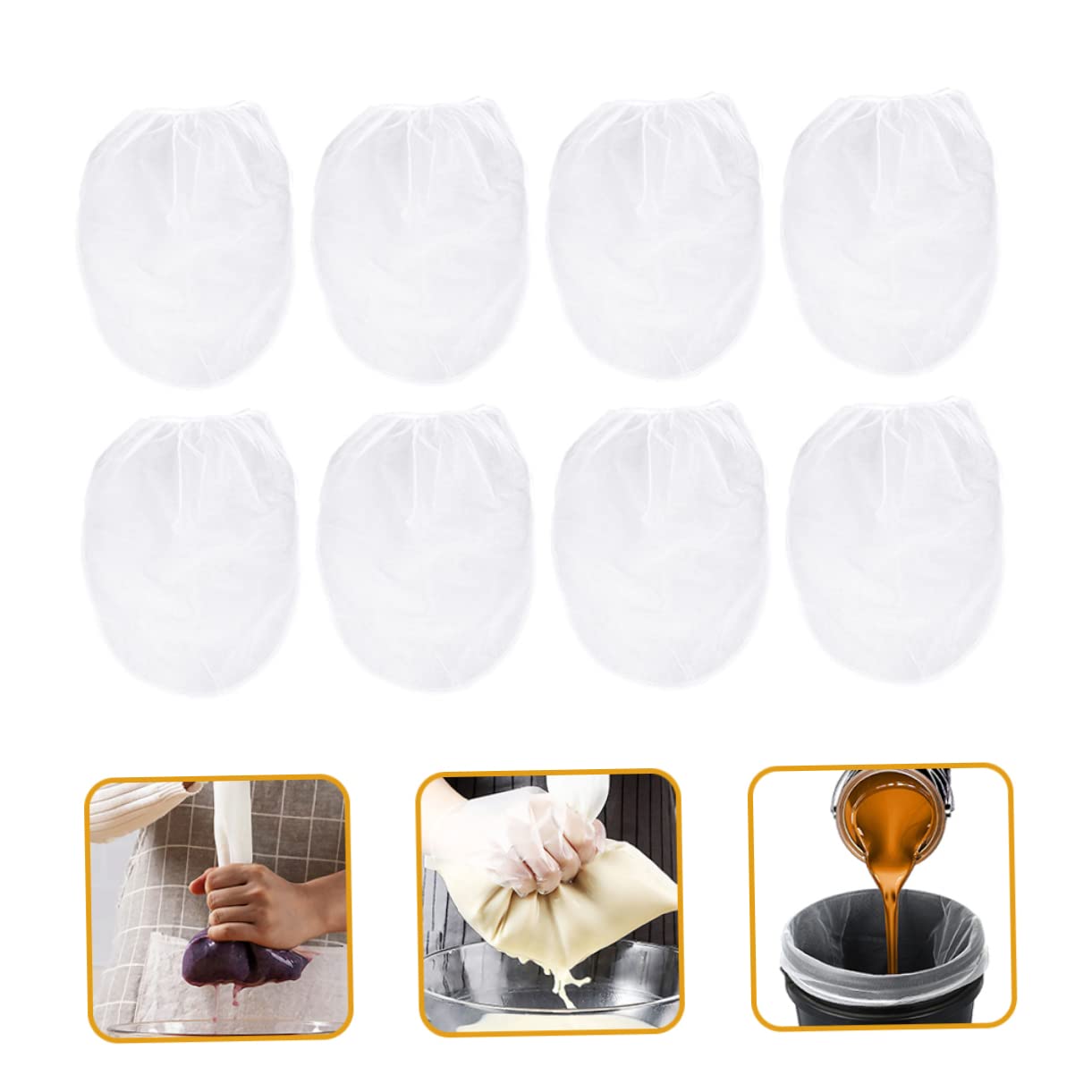 SEWACC 8piezas Bolsas Filtrante Para Pintura De Abertura Elástica Unidades Bolsa Filtrante De Malla Fina Para Pintura