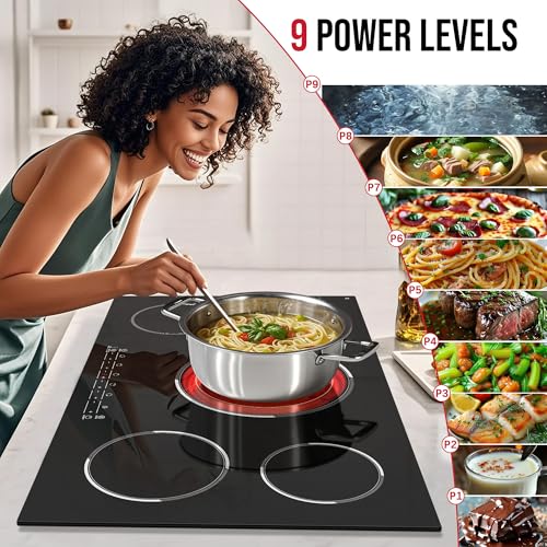 image for Traenvir 5 Burner Electric Cooktop, 36 Inch Electric Stovetop 9600W, B