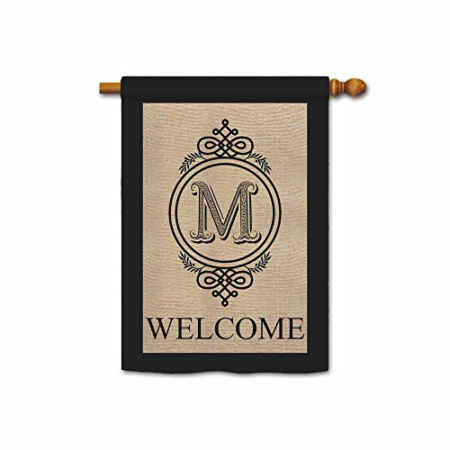 Kafepross Alarm Clock Shape Welcome Initial House Flags Monogram M Banner 28X40 Print Both Sides #TOP18