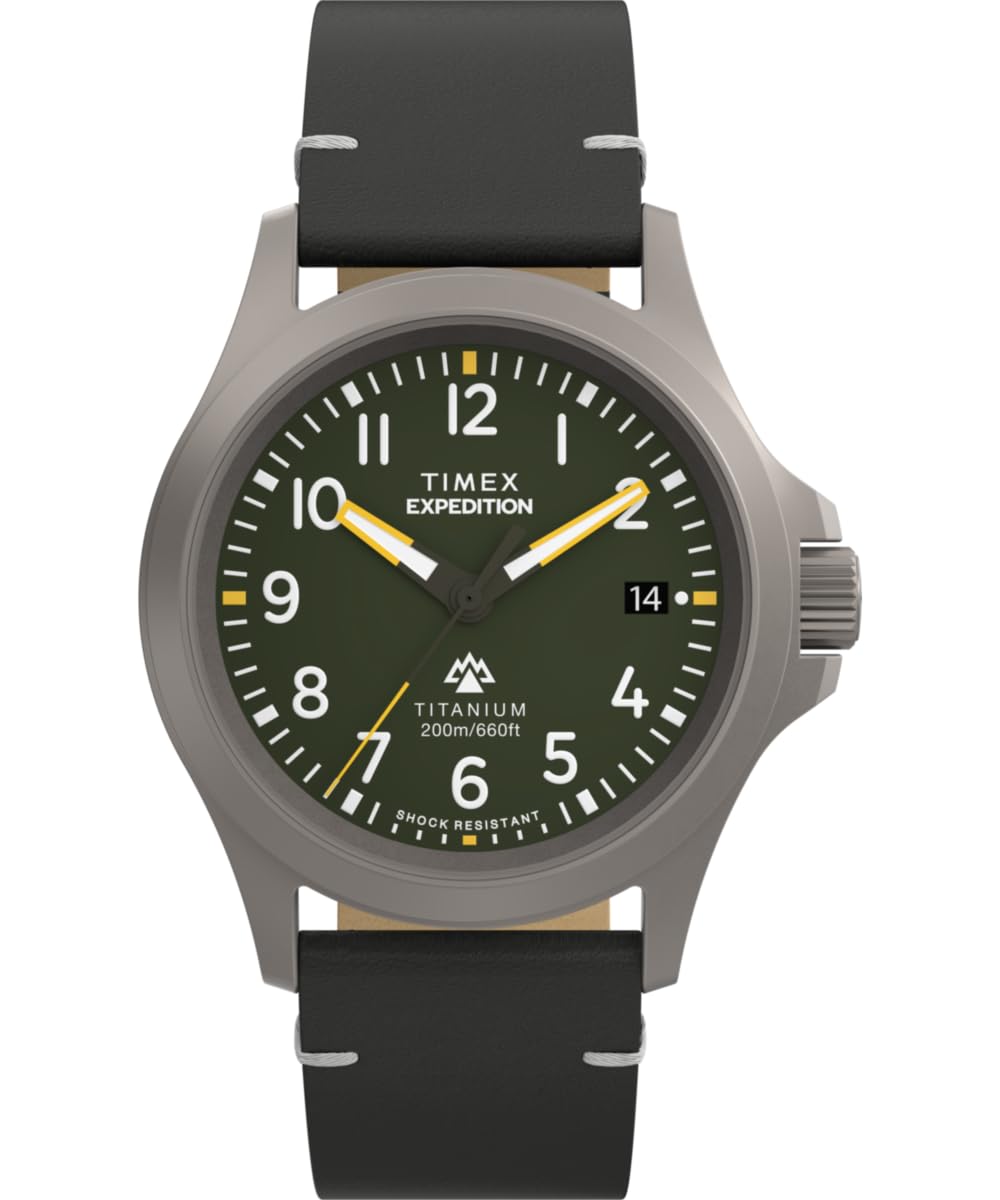 Timex Men's Expedition Titanium 38mm Leather Strap Watch