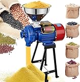 EVGTTI Electric Grain Grinder Mill 3000W, 110V Dry Cereals Grinder with Funnel, Commercial Electric Feed Mill Dry Grinder, Rice Corn Grain Coffee Wheat Feed Mill Flour Mill