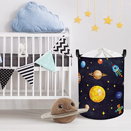 Clastyle Space Laundry Hamper Cosmic Book Storage Basket for Bathroom Parent Storage Box to Organize Toy Clothes, Planet, 36x45 cm - Image 3