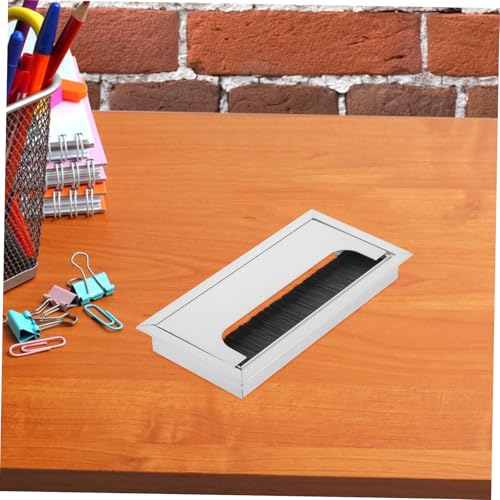 Tapa para agujero de escritorio para cables, aleación de aluminio, diseño cuadrado, para organización limpia de cables, fácil instalación miniatura 7