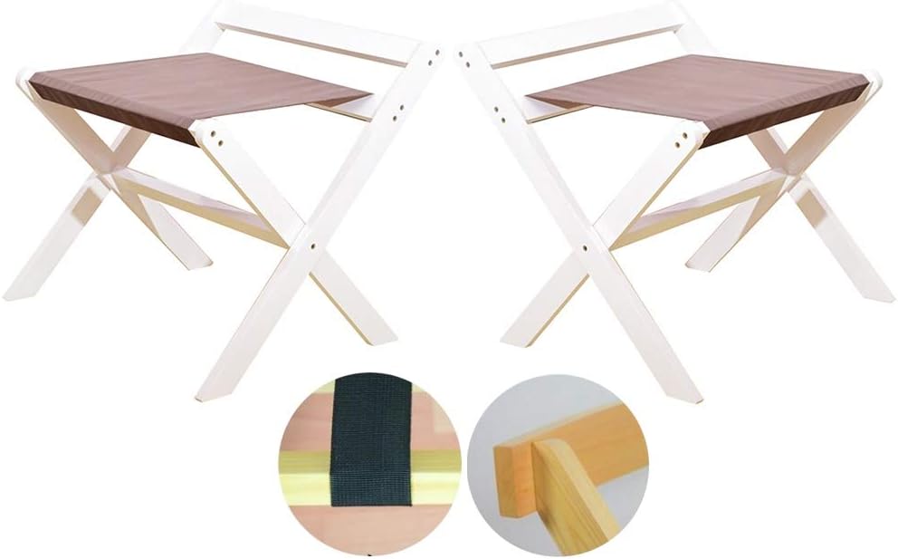 2 Pieces Floor-Standing Storage Bag Hanging Rod Easy to Carry Solid Wood Bearing Strong,Luggage Rack Guest Room Luggage Rack,3 Colors