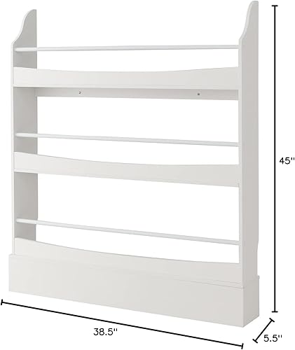 Miniatura 2 de Tangkula Estantería para niños, estantería independiente de 4 niveles para libros, revistas y periódicos, 2 kits antivuelcos, estante de