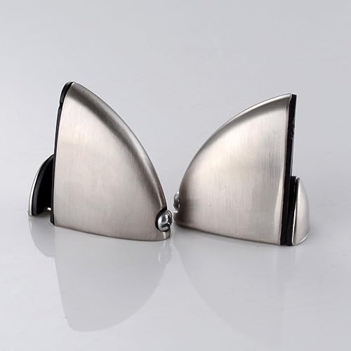 Miniatura 4 de Soporte ajustable de metal sólido para estante de maderavidrio, soporte de pared, 2 piezas o un par pequeño, níquel cepillado