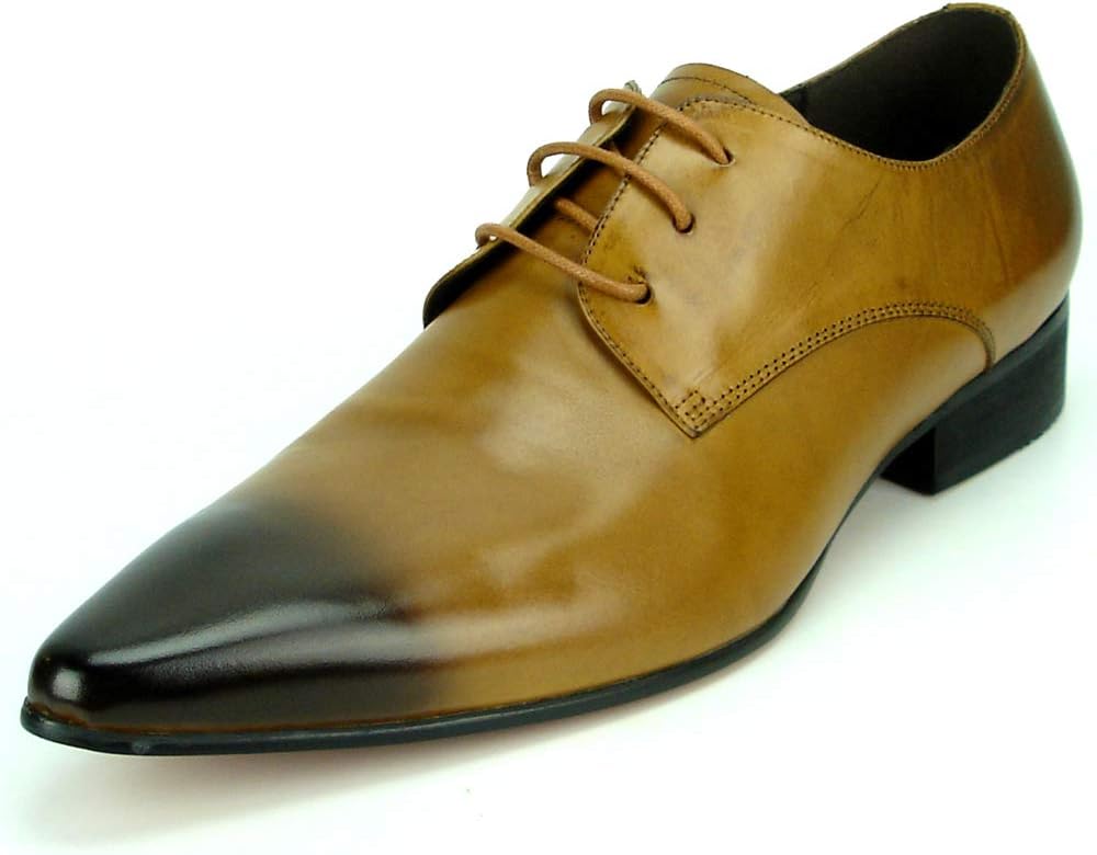 Fiesso by Aurelio Garcia FI-7285 Tan Leather Lace up Shoes Pointed Toe - European Shoe Designs (12)
