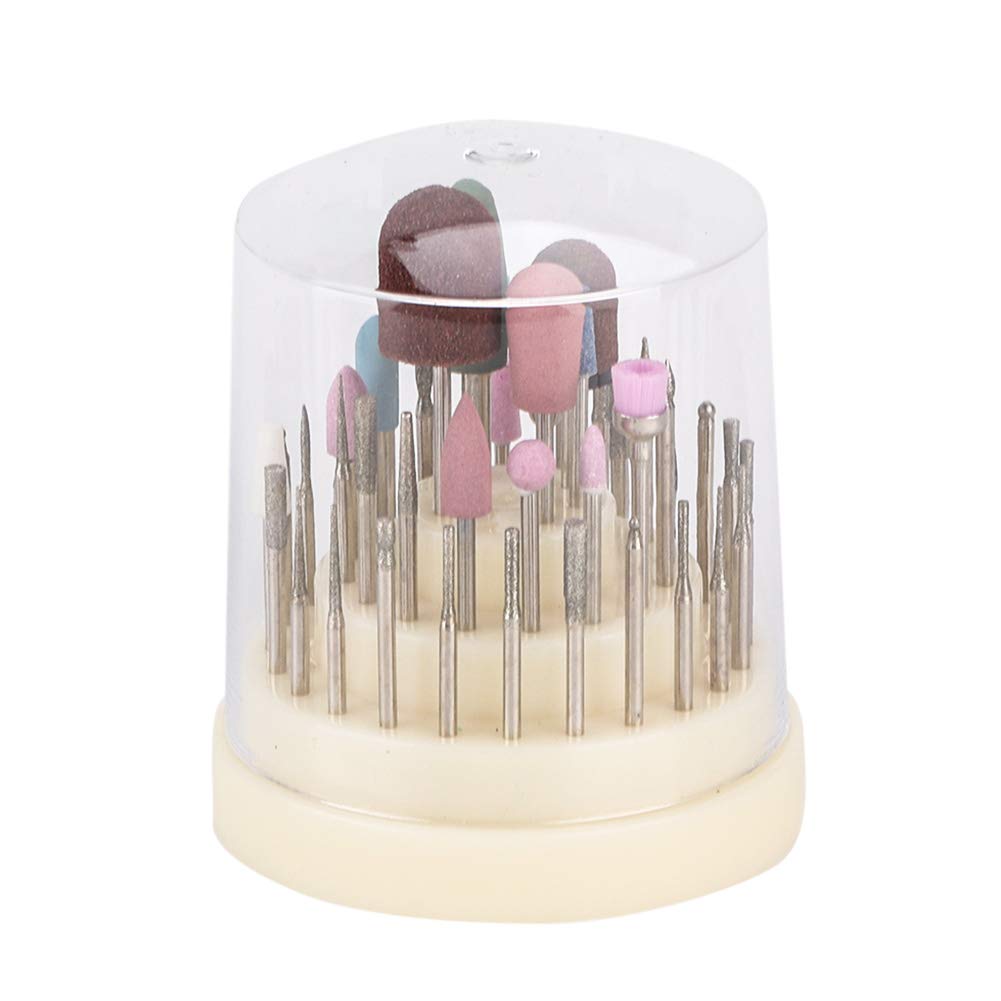 Juego de 45 brocas para uñas, brocas eléctricas para manicura y pedicura, cabezales de pulido rotatorios profesionales con vástago de 2,35 mm, para uso doméstico y en salones,