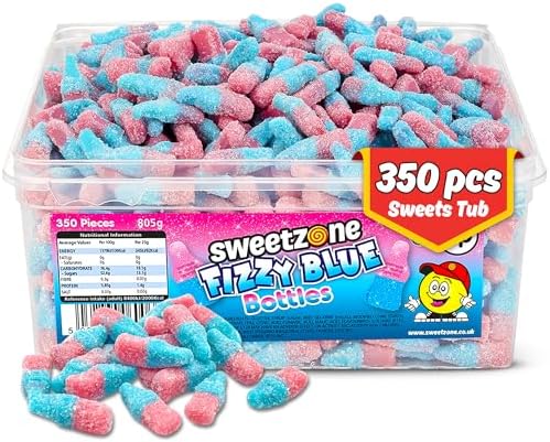 Sweetzone Fizzy Pink Blue Bottles 805g 350pcs