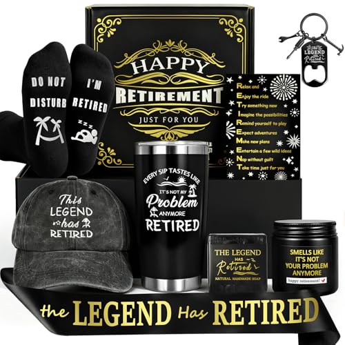 9 Pcs Retirement Gifts for Men, Happy Retirement Gifts for