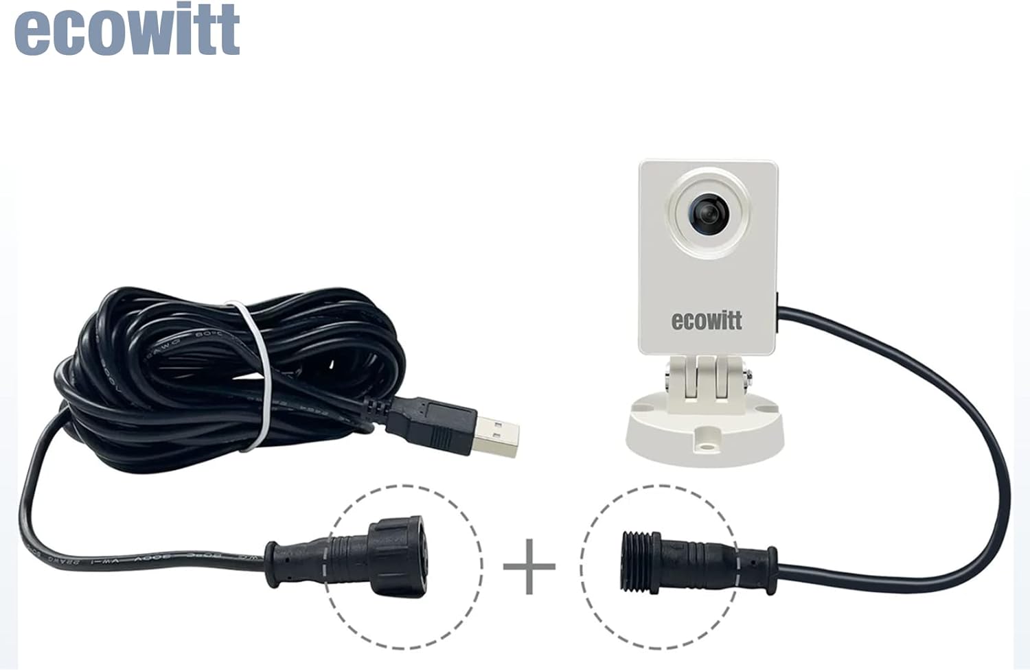 ECOWITT WittCam HP10 package contents including camera and USB cable