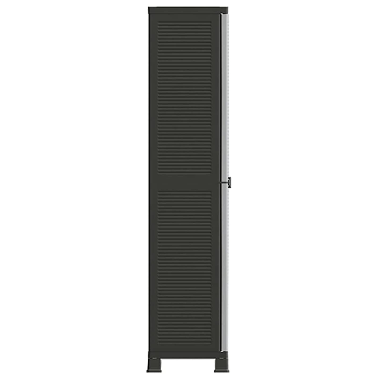 Armario de Plástico para Jardín, Terraza y Exterior con Escobero - 68x39x171,5 cm