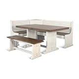 Pemberly Row Dining Set Wood, Rectangular in Off White (36