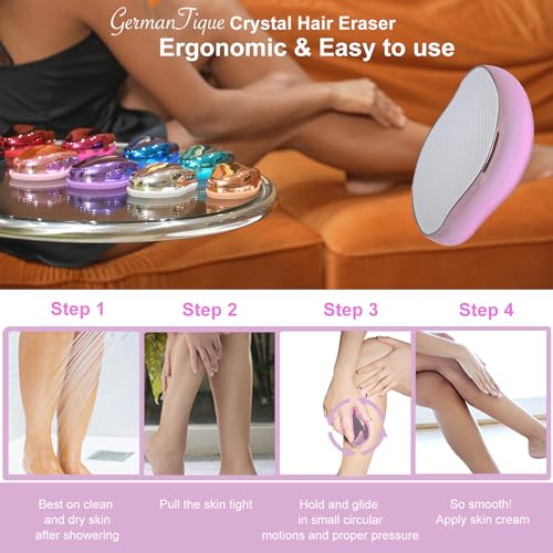 Image of Crystal Hair Eraser,Natural Crystal Hair Remover,Reusable Painless Nano Glass Hair Removal Device Without Shaver,Gentle Crystal Epilator and Exfoliator for Soft Silky Skin(Light Pink)
