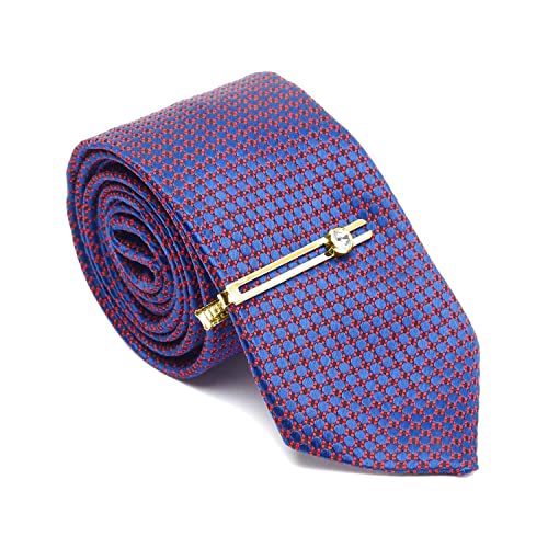 Image of LOUIS STITCH Mens Silk NeckTie Golden Tiepin Gift Combo Set With Pocket Square Cufflinks Brooch Tie Golden Tiepin (Suit Accessories) (Britain)
