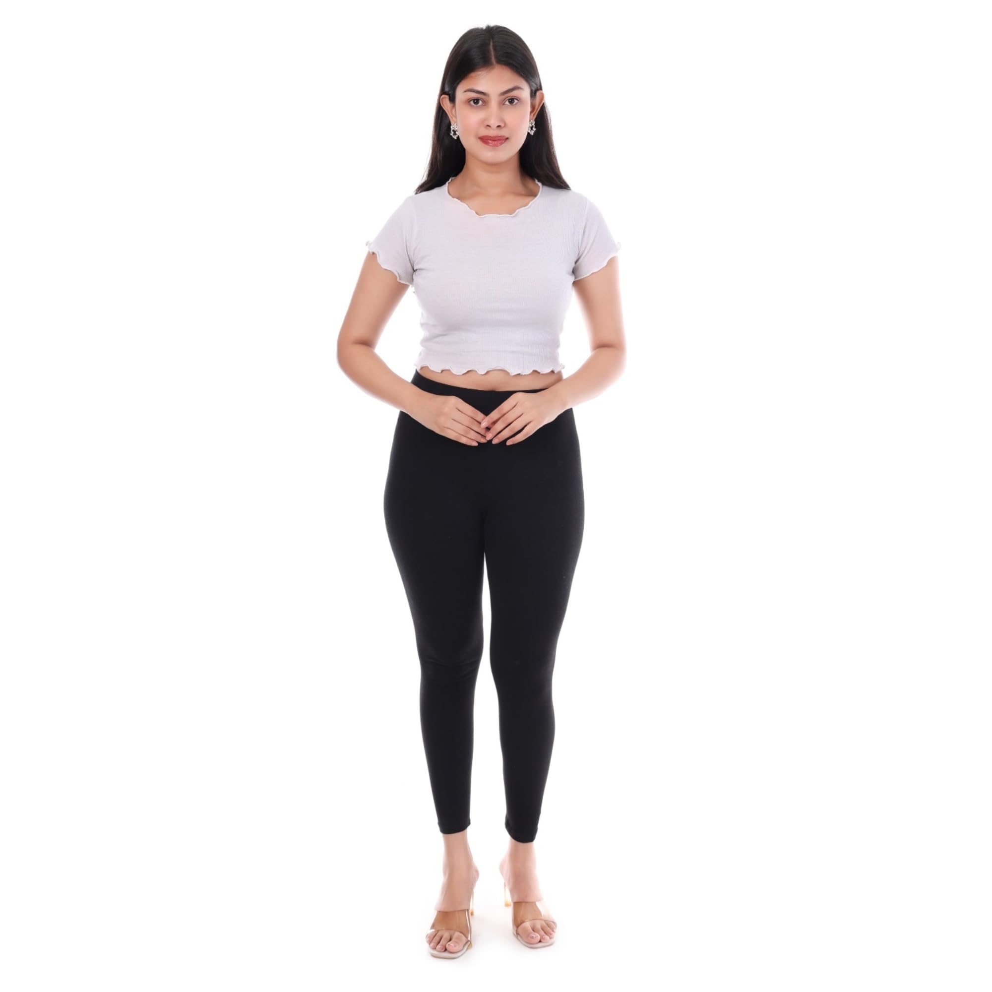 label punya Women's Stretchable Cotton Lycra Ankle Length Leggings | Regular Fit | Breathable|Formal wear & Casual wear|Free Size-picture-43