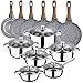 Bateria de cocina 12 piezas SAN IGNACIO Cassel, acero inoxidable, con juego sartenes (18/20/22/24/26/28 cm) SAN IGNACIO Daimiel en aluminio forjado