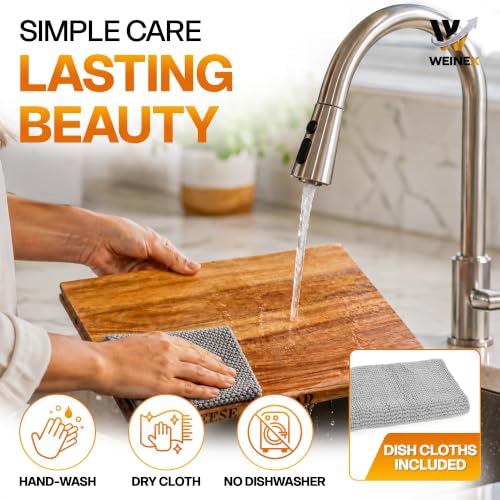 Book Cutting Board Set with Stand, Acacia Wood - Image 5