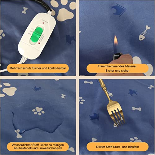 secretmotion Dog Bed for Large Dogs Washable 70 cm x 45 cm Dog Bed Waterproof Reversible Summer and Winter Soft Dog Mat Suitable for Large Dogs Blue - Image 2