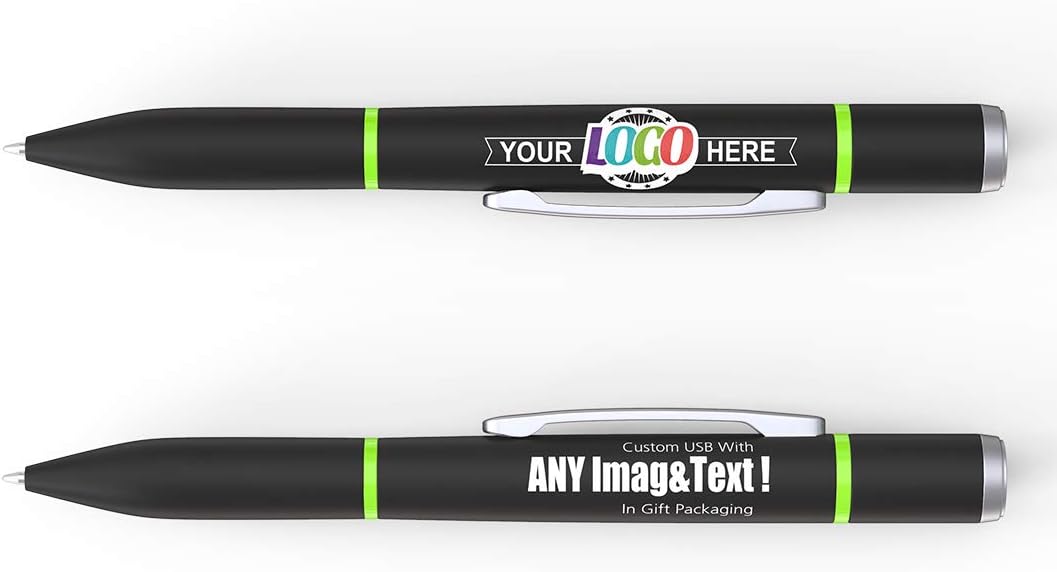 Customized Metal Pen USB Flash Drive in Black Personalized Memory Stick 512MB 25 Pack