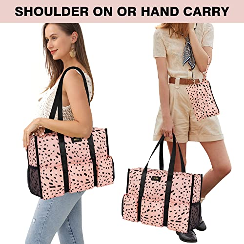 Image of IBFUN Utility Tote Bag with 24 Pockets, Large Teacher Tote for Women with Laptop Compartment, Travel Tote Bag with Zip Top