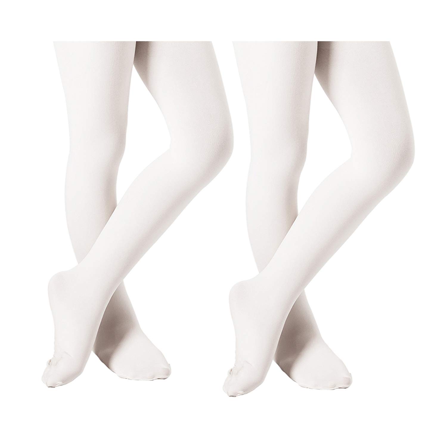 DIPUG Ballet Tights for Girls - Thick Soft Footed Dance Tights for Toddlers and Kids