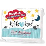 Kiddo Kind Baby Crib Mattress Protector with Free Portable Changing Pad - Waterproof Crib Mattress Pad Also Fits Toddler Bed