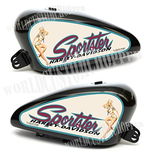 Autocollants vintage pour réservoir Harley Sportster 12L avec lamination longue durée