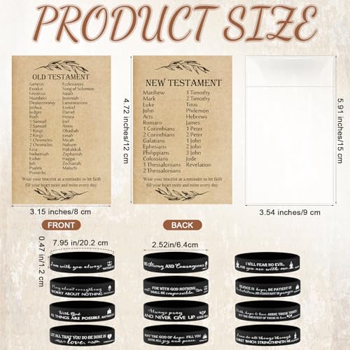 HyDren 36 Sets Bible Verse Bracelets, Religious Gifts Bulk,Black by HyDren - Used condition - Image 2