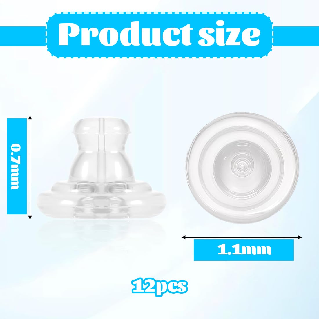 12 Pezzi Di Ricambio In Silicone Ipoallergenico Per Orecchini Pendenti In Silicone