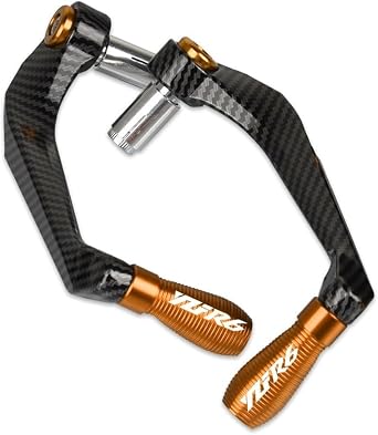 Hand Guards Carbon Fiber Aluminum Handbar Brake Clutch Levers Guard Protector for Yam&aha YZF R6 2017 2018 2019 2020 2021 2022 YZFR6 YZF-R6, Orange