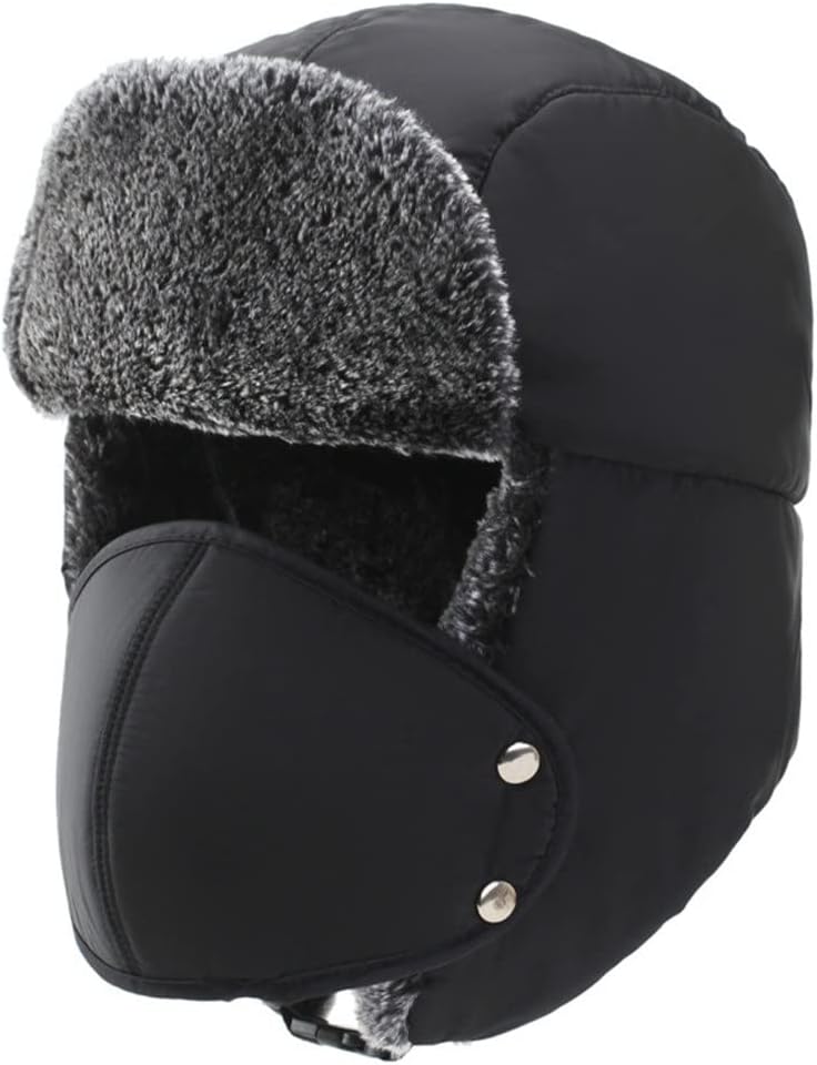 Windproof Warm Hat Winter Bomber Hats Men Women Thermal Snow Ski Cap Lei Feng Caps