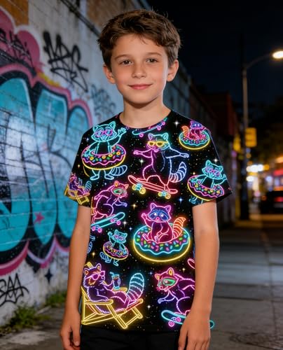 Image of uideazone Tshirts for Boys Kids Short Sleeve T-Shirt 3D Graphic Tee Shirts Tops Clothes 4-16 Years