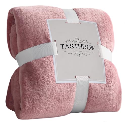TASTHROW Rosa Kuscheldecke Flauschig Decke Fleecedecke 130x150cm, Kuschlige Weiche Warme Decken, Wohndecke Sofa Decke für Zimmer Deko, Wohn- &...