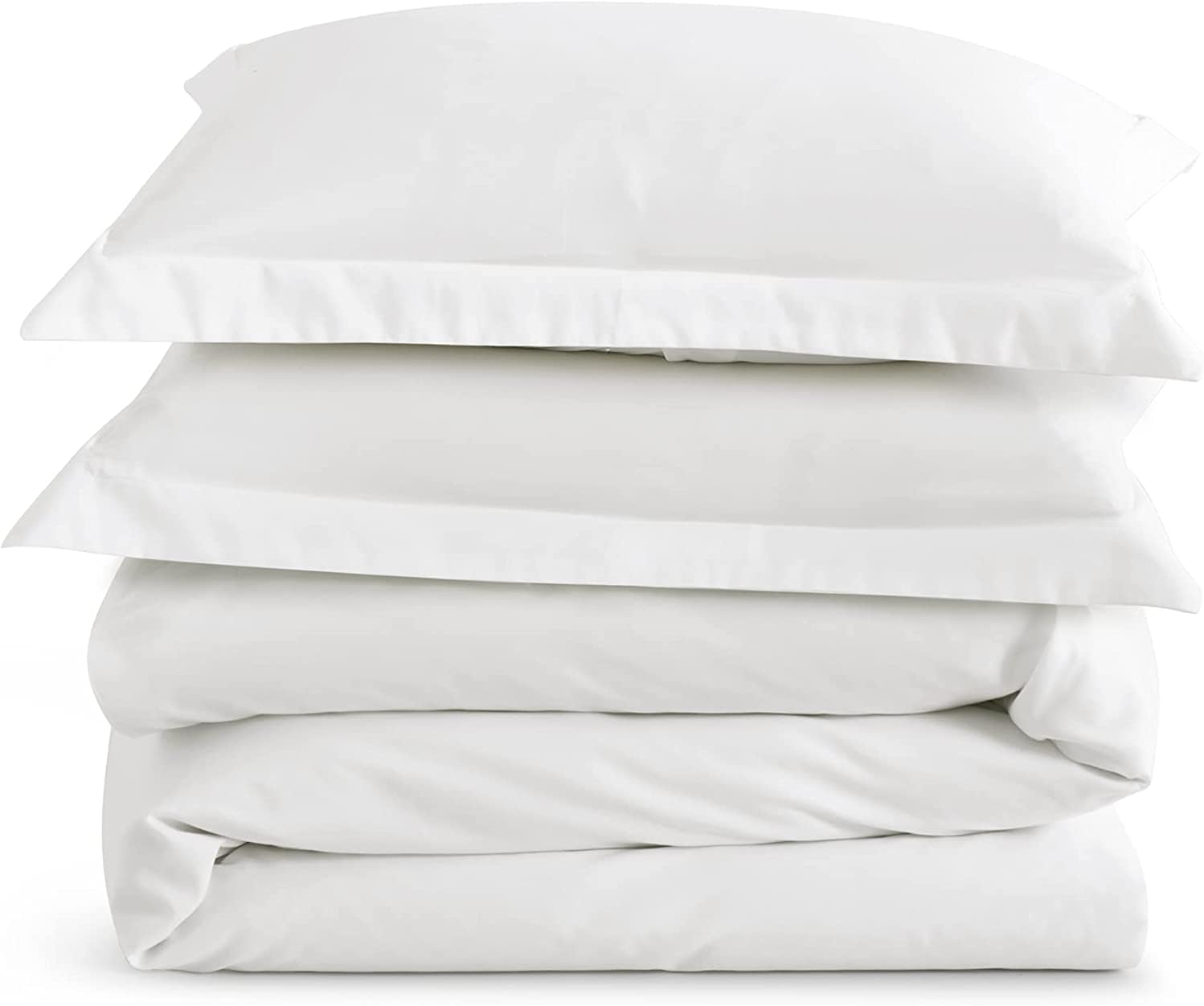 LinenHouse Premium Quality 3-Piece Duvet Cover Set with Zipper Closure & Corner Ties,Solid 1000-TC Ultra Soft Pillow Shams 100% Egyptian Cotton(Super King 98x108, White)