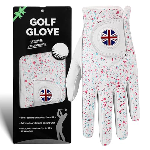 Guantes de golf para hombre de cuero cabretta transpirable mano izquierda y derecha 1 pieza