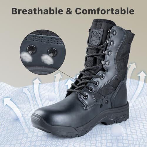Image of FREE SOLDIER Women's Tactical Boots 8 Inches Lightweight Combat Boot Durable Military Work Outdoors Boots Desert Boot for Women