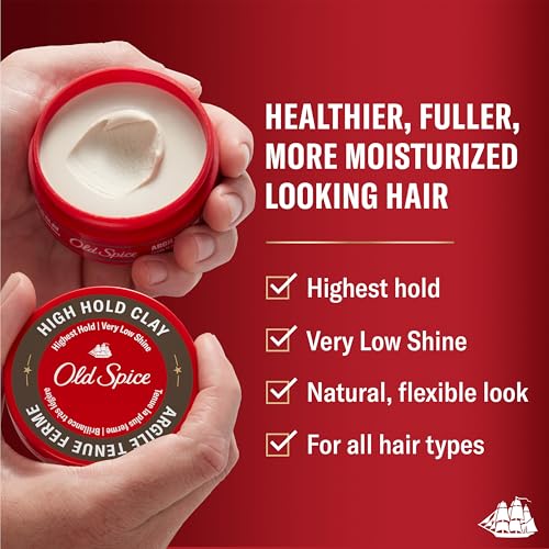 image for Old Spice High Hold Hair Styling Clay for Men, High Hold, Very Low Shi