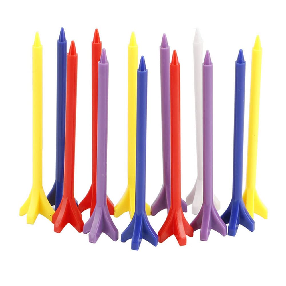 SURIEEN50pcs Plastic Golf Tees 70mm, Professional Golf Tees 5 Colours Mixed Golg Tees