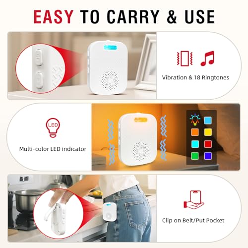 Image of CallToU Caregiver Pager Wireless Call Button for Elderly /Senior,2026 New Version Pager with Vibration & Rechargeable,Nurse Alert System for Home Care Seniors