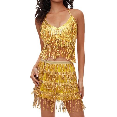 Jupe paillettes midi élégante et gothique en dentelle pour festival