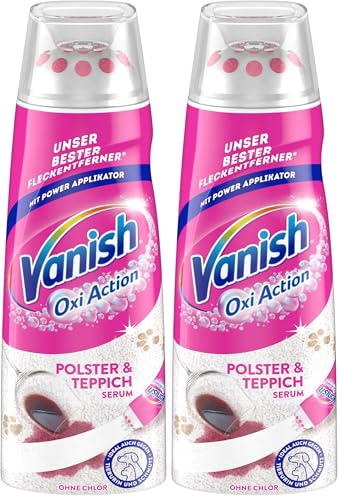 Vanish Oxi Action Polster und Teppich Serum – 1 x 195 ml – Fleckenentferner-Serum für Teppiche und Polster – Gegen Schmutz und Geruch nach Urin (Packung mit 2)