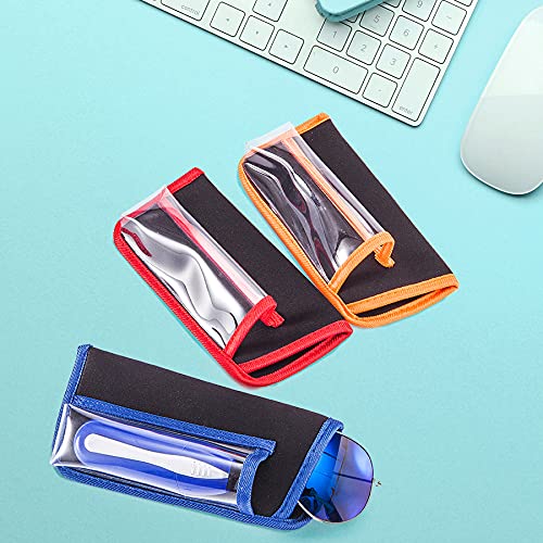 Image of TRIUMPH VISION Reading Glasses Pouch Eyeglass Sleeve Soft Case Slim 3 Pack | Alternative to Bulky Case Lightweight，Neoprene Lined Padded Protect Optical lens Slip in, Cute Pattern Portable for Daily Use