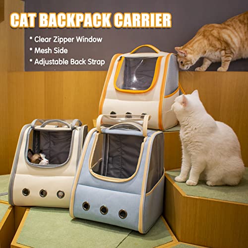 Henniu Porta-mochilas para animais de estimação para gatos Janela transparente malha respirável Saco