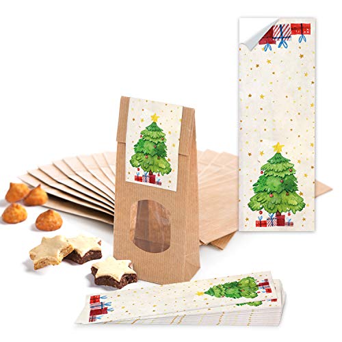 Logbuch-Verlag - 10 Sacchetti Regalo In Carta Kraft Con Scritta Tedesca, Marroni, 7x4x20.5 Cm - Ideali Per Bomboniere E Piccoli Regali