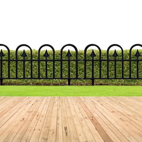 Borde decorativo para jardín con 5 paneles de valla exterior resistente 6