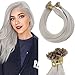 Produktbild LaaVoo 14zoll Blond Extensions Echthaar Keratin Bondings Flat Tip Extensions Echthaar Remy Haarverlangerung Glatt 50 Gramm/Paket