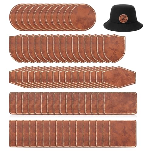 80pcs Blank Leather Patches for Hats, Faux Leatherette Patches with Adhesive, Blank Patches for Embroidery Sew Clothing Jackets Backpack (80) (80) by Jinzhenhong - Used condition - US$12.32