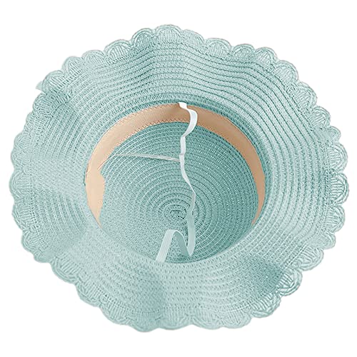 rismart Hat and Bag Set, Toddler Girl Summer Wide Brim Beach Straw Hat with Flower and Shoulder Purse Bag4